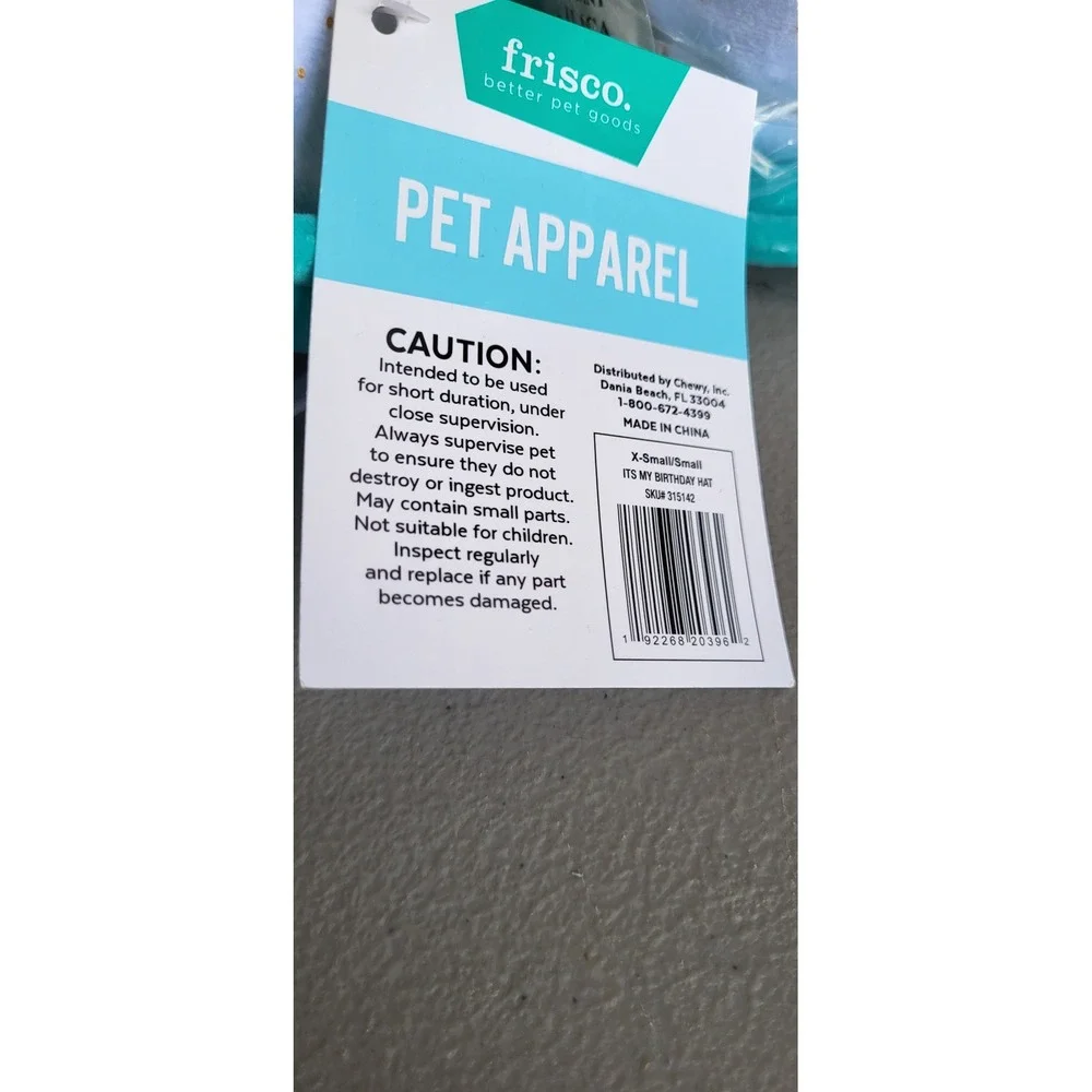 Frisco Its My Birthday Pet Hat Teal Gold Cake Design XS/S Lot of 5 New